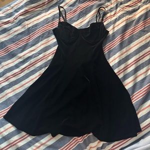 American Apparel A-frame dress, black velvet (size L but fits S/M)
